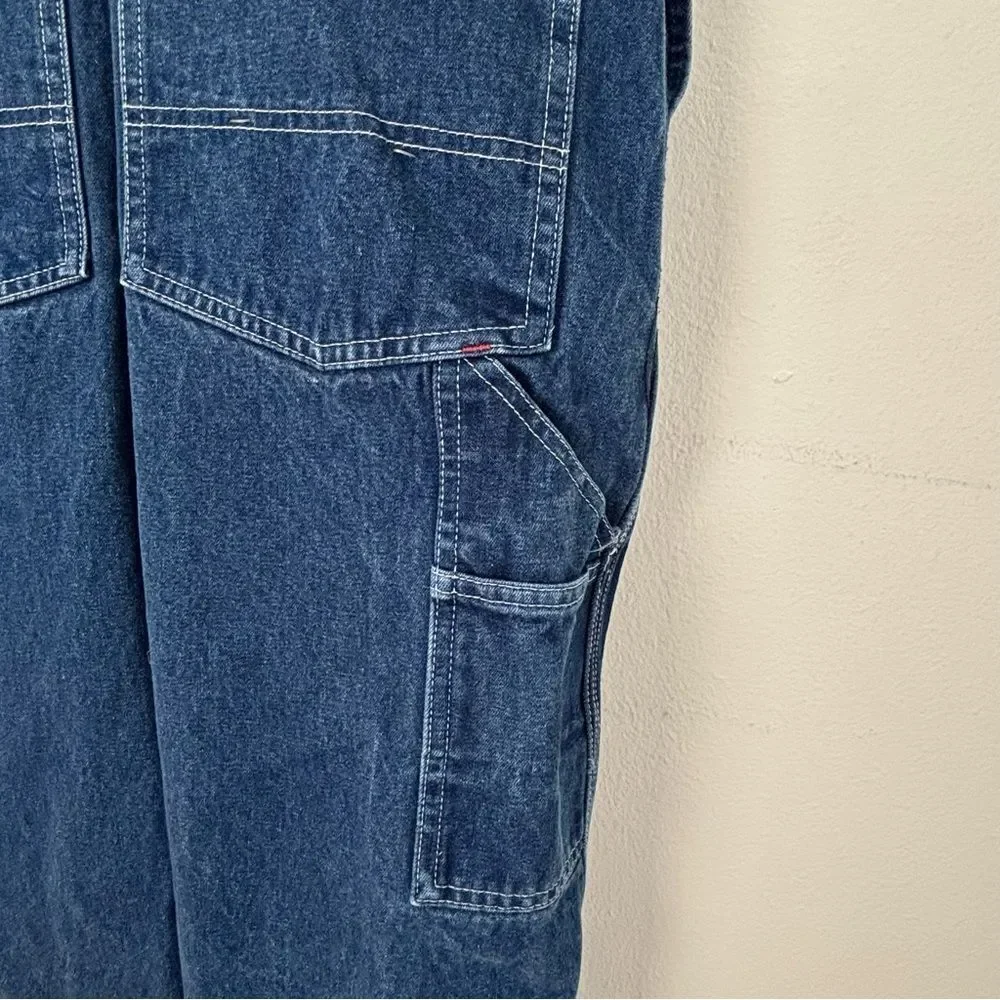 Vintage Round House Blue Denim Overalls Size 40 Unisex Normcore Farm‎ Workwear